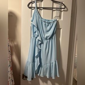 Kaari Blue Sky Blue Gathered Dress